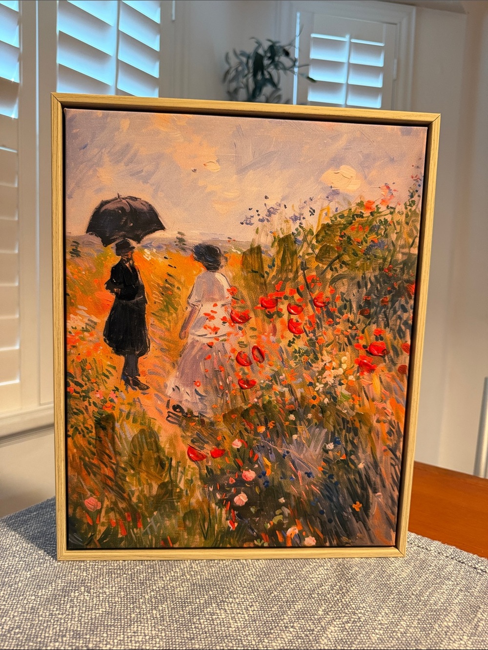 15x12” A Stroll through the Flowers" inpired by Claude Monet with hand painted